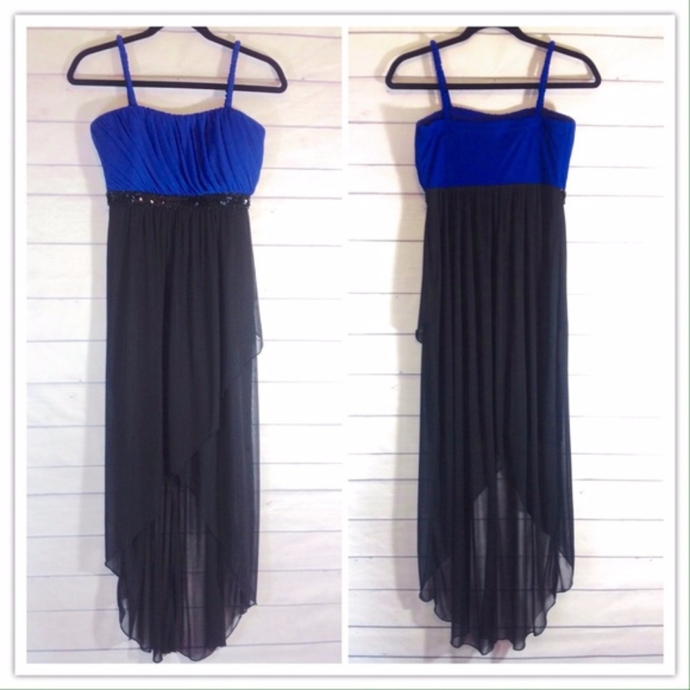 Enfocus Studio Royal Blue & Black Maxi Dress Sz 6